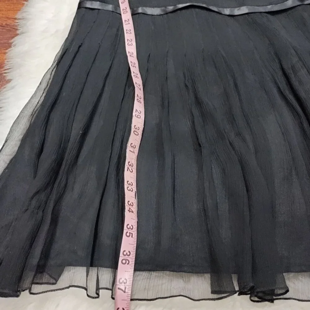 Laundry By Shelli Segal Whimsy Goth Twee Ribbon Waist Silk Dress Women's Size 2 - Picture 10 of 10